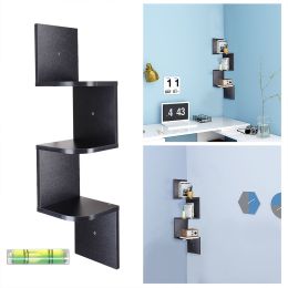 3 Layers Corner Wall Mount Shelf/Black