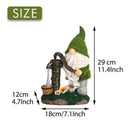 Cartoon Gnome Dwarf Statue Garden Lighting Waterproof Resin Figurines Solar Light Outdoor Lawn Courtyard Night Decorative Lamp (Type: A)