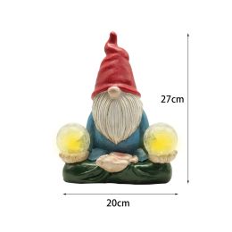 Cartoon Gnome Dwarf Statue Garden Lighting Waterproof Resin Figurines Solar Light Outdoor Lawn Courtyard Night Decorative Lamp (Type: F)