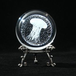 1pc Crystal Ball Art Decoration; Decoration Craft; Crystal Ball Valentine's Day Gifts Birthday Gifts (Type: Jellyfish)