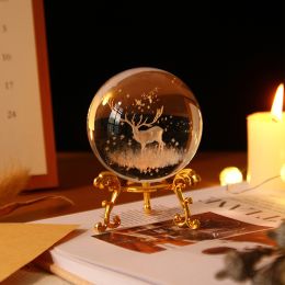 1pc Crystal Ball Art Decoration; Decoration Craft; Crystal Ball Valentine's Day Gifts Birthday Gifts (Type: Deer)