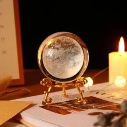 1pc Crystal Ball Art Decoration; Decoration Craft; Crystal Ball Valentine's Day Gifts Birthday Gifts (Type: Moon)