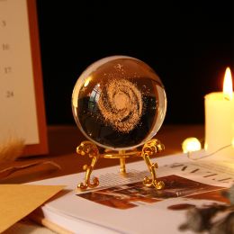 1pc Crystal Ball Art Decoration; Decoration Craft; Crystal Ball Valentine's Day Gifts Birthday Gifts (Type: Milky Way)