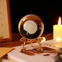 1pc Crystal Ball Art Decoration; Decoration Craft; Crystal Ball Valentine's Day Gifts Birthday Gifts (Type: Dandelion)