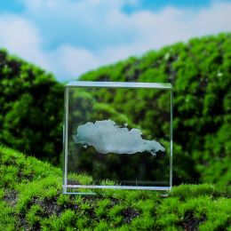 Moon; Cloud; 3D Cube Engraved Crystal Craft Ornaments; Desktop Bedroom Decorations; Creative Birthday Gifts (Type: Clouds)