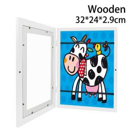 Children Art Frames Magnetic Front Open Changeable Kids Frametory for Poster Photo Drawing Paintings Pictures Display Home Decor (size: 32x24x2.9cm1)