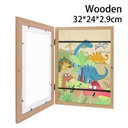 Children Art Frames Magnetic Front Open Changeable Kids Frametory for Poster Photo Drawing Paintings Pictures Display Home Decor (size: 32x24x2.9cm2)