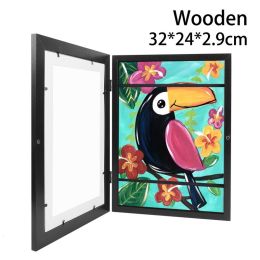 Children Art Frames Magnetic Front Open Changeable Kids Frametory for Poster Photo Drawing Paintings Pictures Display Home Decor (size: 32x24x2.9cm)