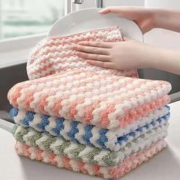 30x30cm 5/10PCS Kitchen Scouring Pad Towel Dishcloth Household Rags Gadget Microfiber Non-stick Oil Table Cleaning Cloth Wipe (Pieces: 5)