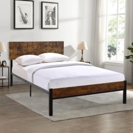 Metal bed Sturdy System Metal Bed Frame; Modern style and comfort to any bedroom; black (size: Twin)